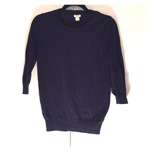 J. crew Navy 3/4 sleeve sweater